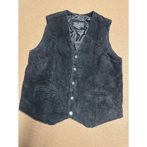 Cody James Mens Black Suede Leather Western Vest Size S
